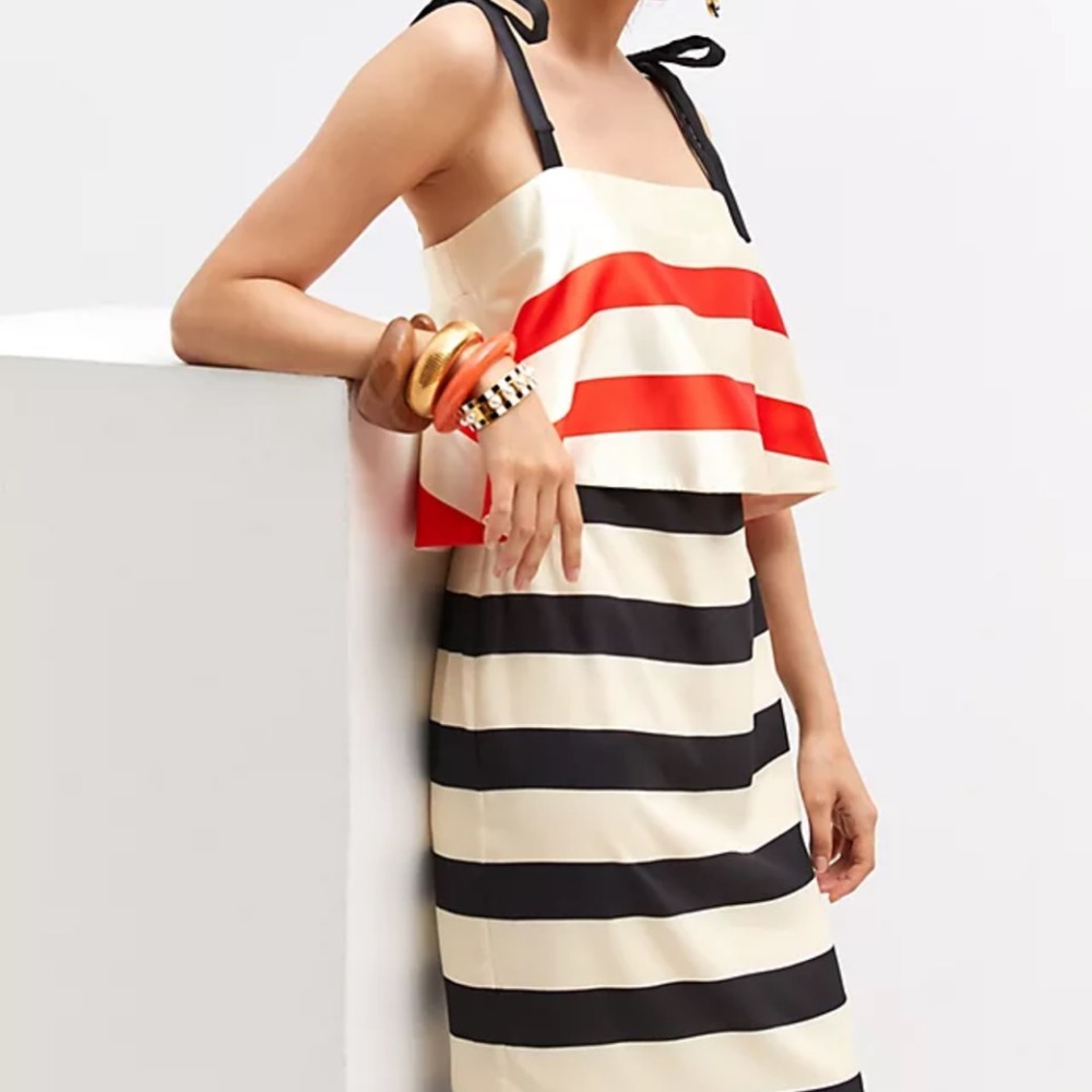 NWT Mare Mare Anthropologie Striped Mini Bow Dress Small Petite SP